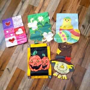 Holiday Themed Garden Flags (set of 5)